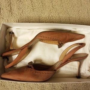 Brown Manolo Blahnik slingback pumps 39/9